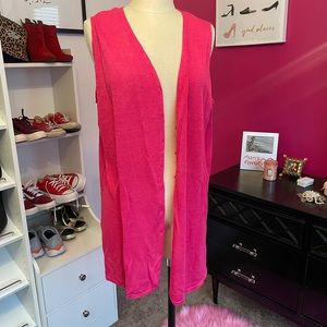 Hot pink linen sleeveless